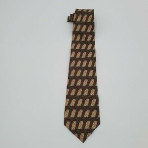 Vintage Guess Tie, Imported Silk, Made in USA, American Classic Green Grey Gold